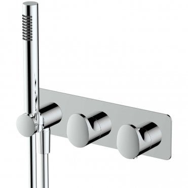 RAK Horizontal Two Outlet Thermostatic Concealed Shower Valve and Handset