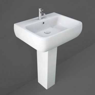 RAK Metropolitan Basin Alpine White (Options for size, tap holes and pedestal type)