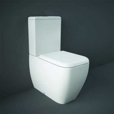 RAK Metropolitan Rimless Close Coupled Toilet With Cistern and Soft Close Seat Alpine White
