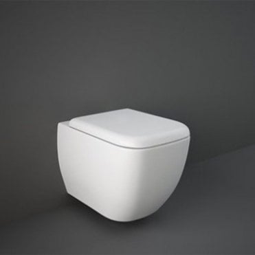 RAK Metropolitan Rimless Wall Hung Toilet and Soft Close Seat Alpine White