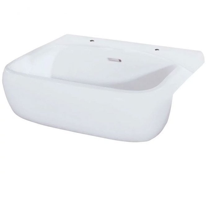 RAK Ceramics RAK Metropolitan Semi Recessed Basin 520mm Wide 2 Tap HolesAlpine White