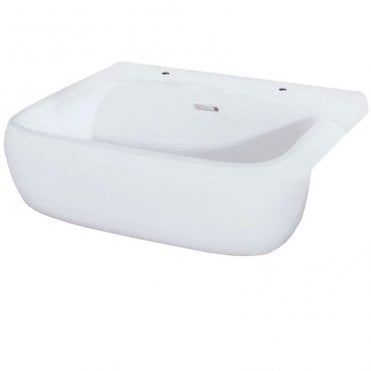 RAK Metropolitan Semi Recessed Basin 520mm Wide 2 Tap HolesAlpine White