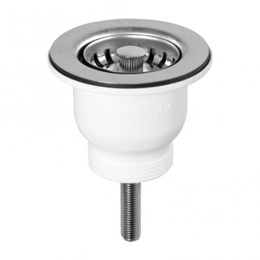 RAK Mini Stainless Steel Basket Strainer Waste with Stem ball Plug Chrome