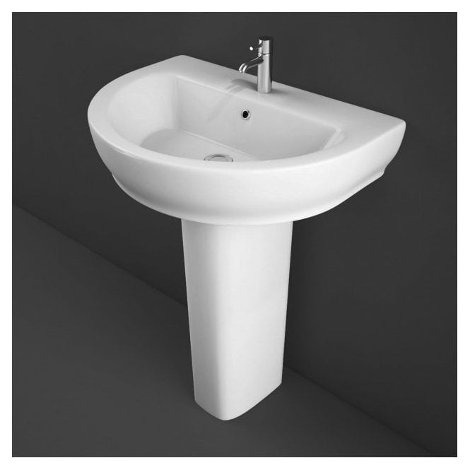 RAK Ceramics RAK Moon Basin 1 Tap HoleWhite (Options for size and pedestal type)