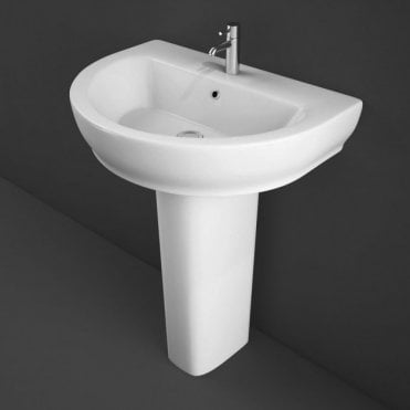 RAK Moon Basin 1 Tap HoleWhite (Options for size and pedestal type)