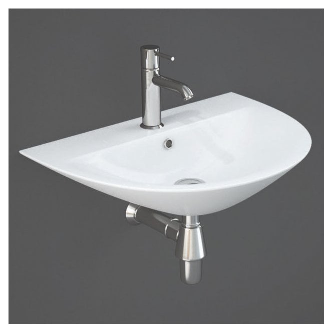 RAK Ceramics RAK Morning 500mm Wall Hung Basin 1 Tap HoleWhite