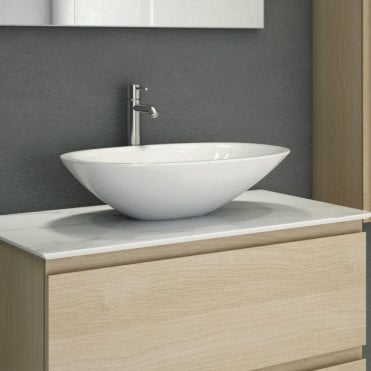 RAK Morning 540mm Sit On Countertop Basin 0 Tap HolesWhite