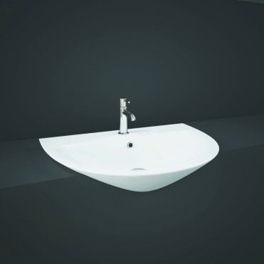 RAK Morning 550mm Semi Recessed Basin 1 Tap HoleWhite