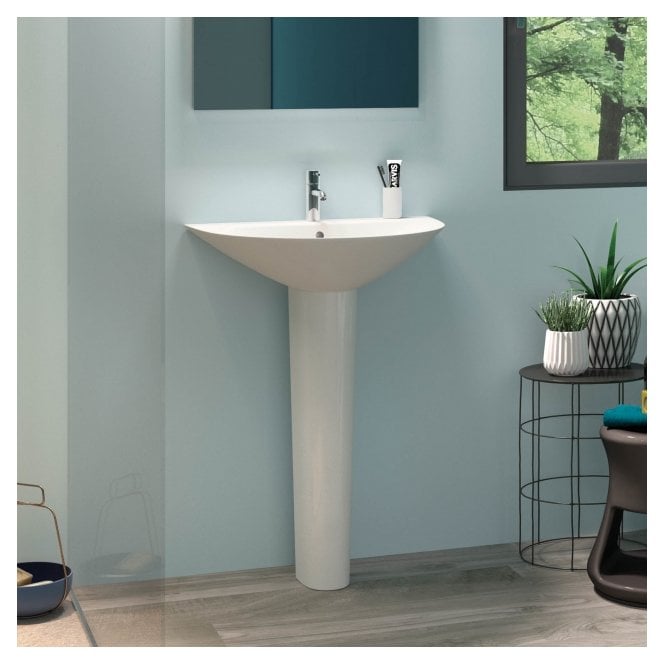 RAK Ceramics RAK Morning Basin 1 Tap HoleWhite (Options for size and Pedestal Type)