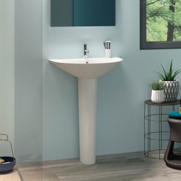 RAK Morning Basin 1 Tap HoleWhite (Options for size and Pedestal Type)