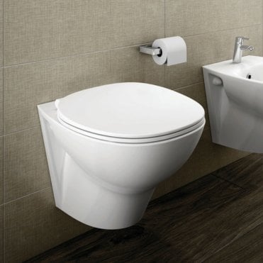 RAK Morning Rimless Wall Hung Toilet and Soft Close Seat White