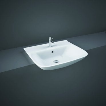 RAK Origin 62 520mm Semi Recessed Basin 1 Tap HoleWhite