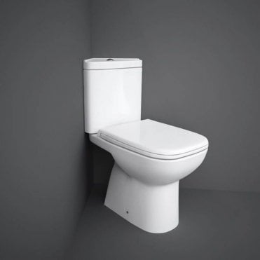 RAK Origin Open Back Corner Close Coupled Toilet With Cistern and Soft Close Seat White