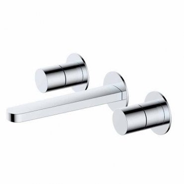 Rak Petit Round 3 Hole Wall Mounted Basin Mixer Tap