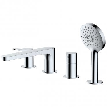 Rak Petit Round 4 Hole Deck Mounted Bath Shower Mixer Tap