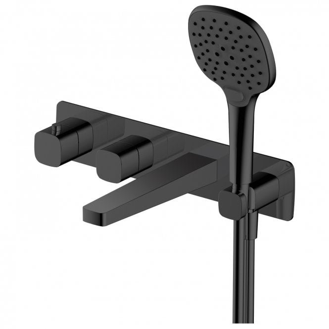 RAK Ceramics RAK Petit Square 2 outlet Wall Mounted Thermostatic Bath Shower Mixer