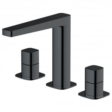 RAK Petit Square 3 Hole Deck Mounted Basin Mixer Tap