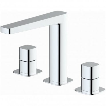 RAK Petit Square 3 Hole Deck Mounted Basin Mixer Tap