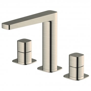 RAK Petit Square 3 Hole Deck Mounted Basin Mixer Tap