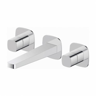 RAK Petit Square 3 Hole Wall Mounted Basin Mixer Tap