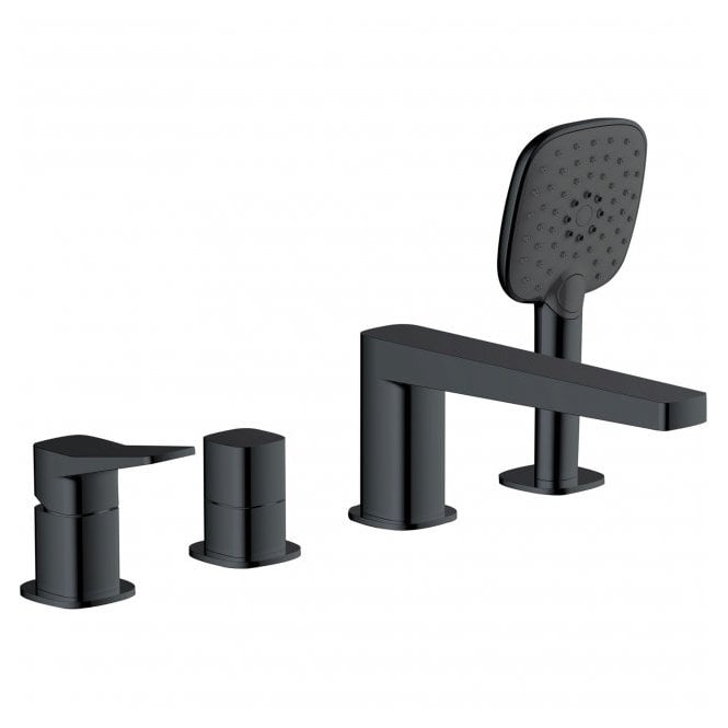 RAK Ceramics RAK Petit Square 4 Hole Deck Mounted Bath Shower Mixer Tap