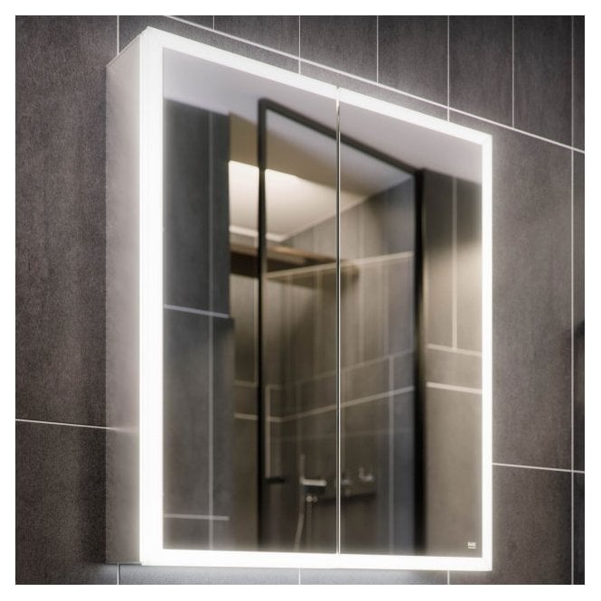 RAK Ceramics RAK Pisces 2 Door Illuminated LED Mirror Cabinet 700mm x 600mm