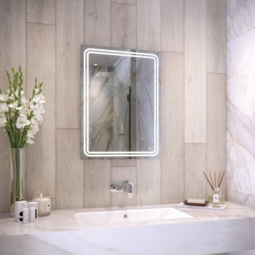 RAK Pluto Portrait Illuminated LED Bluetooth Mirror with Switch and Demister Pad 800mm x 600mm
