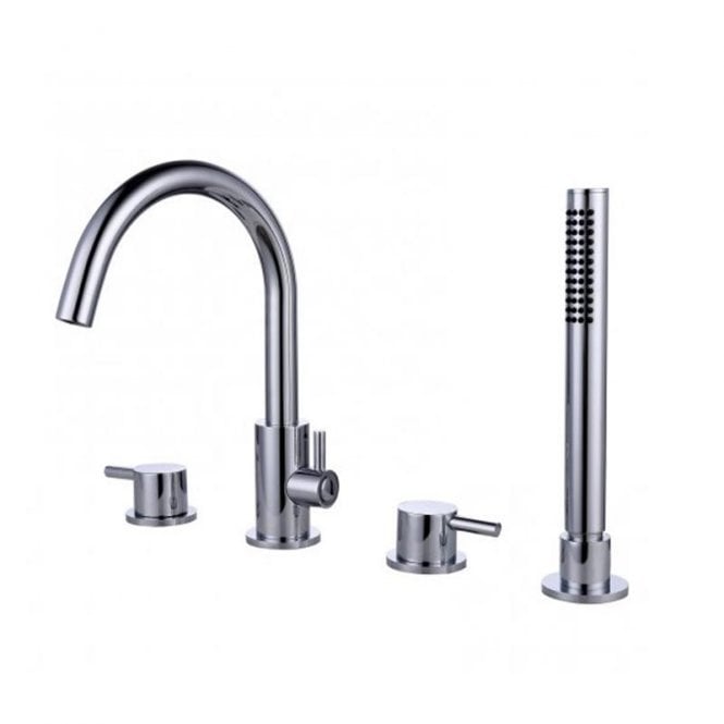 RAK Ceramics RAK Prima Tech Bath Shower Mixer Tap 4 Tap HolesChrome