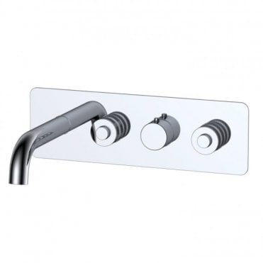 RAK Prima Tech Two Outlet Concealed Thermostatic Bath Shower with Back Plate Chrome