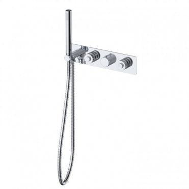 RAK Prima Tech Two Outlet Concealed Thermostatic Shower with HS and Back Plate Chrome