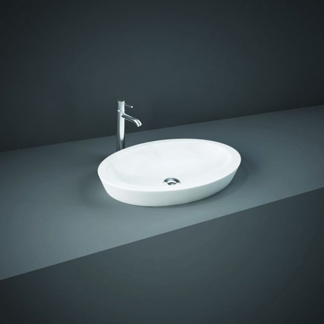 RAK Ceramics RAK Resort 580mm Oval Counter Top Basin 0 Tap HolesWhite