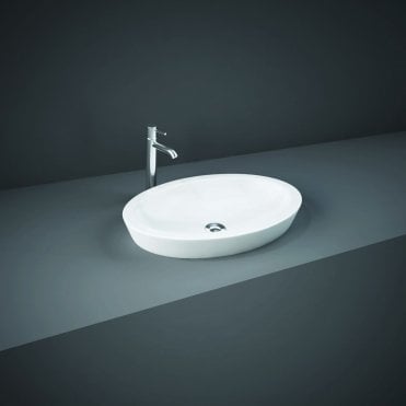 RAK Resort 580mm Oval Counter Top Basin 0 Tap HolesWhite