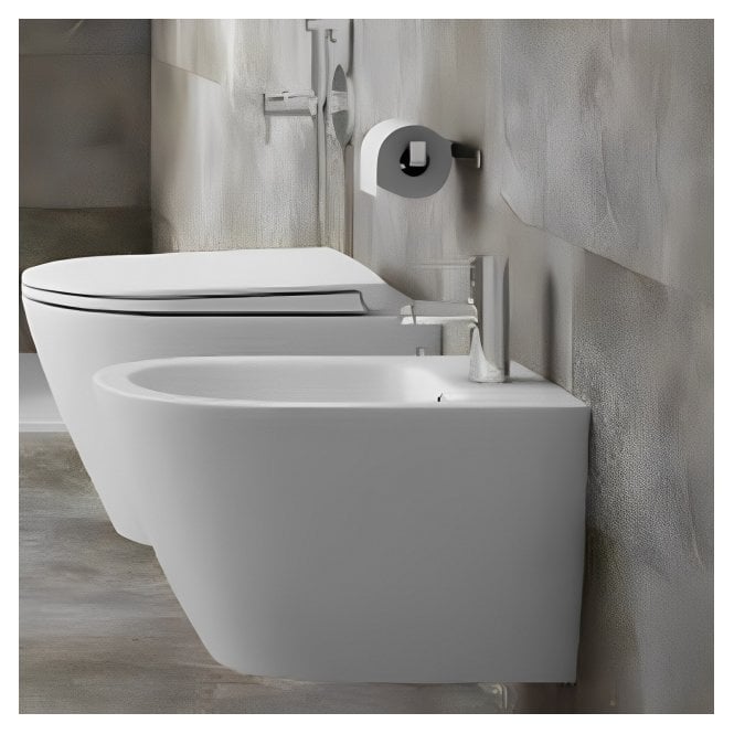 RAK Ceramics RAK Resort Wall Hung Bidet with Hidden Fixations 1 Tap HoleWhite