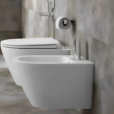 RAK Resort Wall Hung Bidet with Hidden Fixations 1 Tap HoleWhite