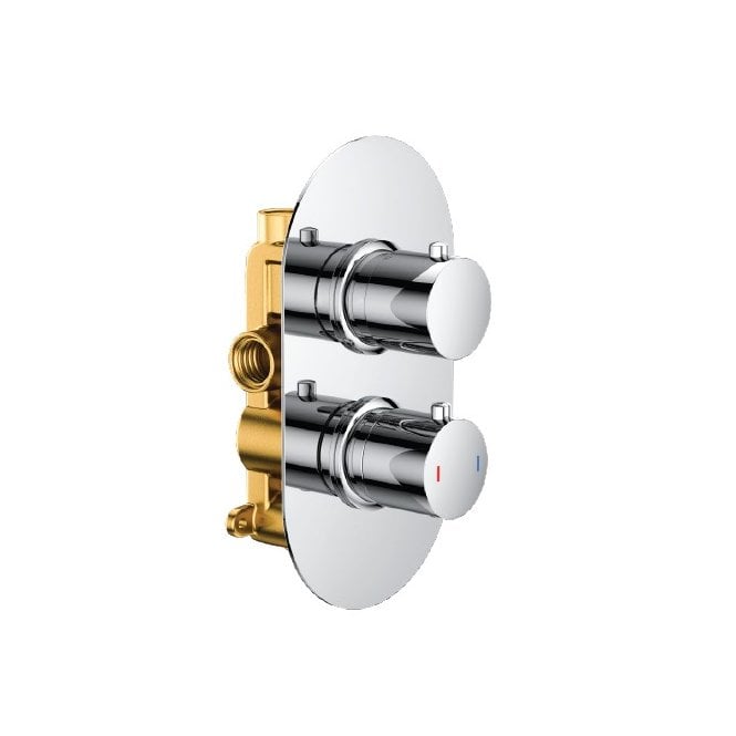 RAK Ceramics RAK Round 1 Outlet 2 Handle Thermostatic Concealed Shower Valve Chrome