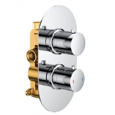 RAK Round 1 Outlet 2 Handle Thermostatic Concealed Shower Valve Chrome