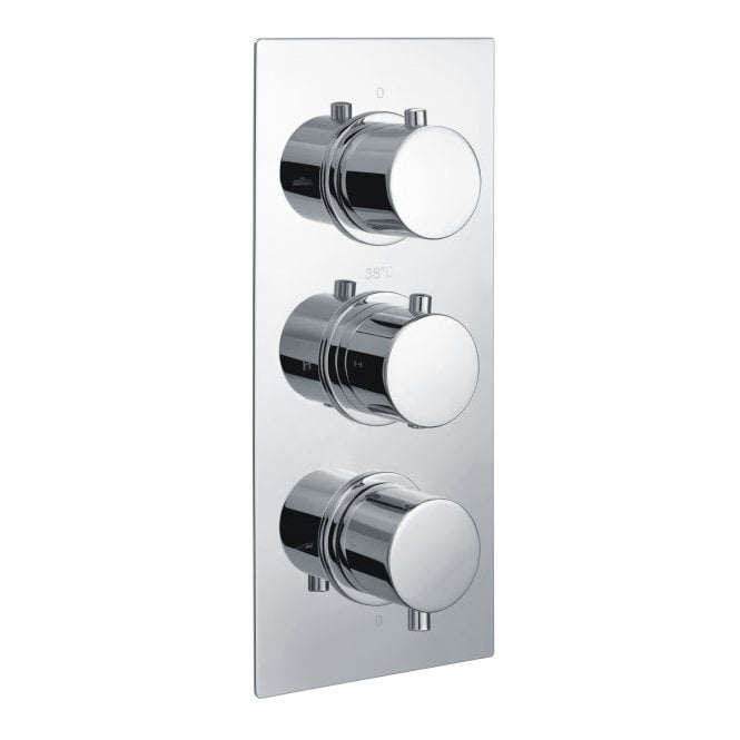 RAK Ceramics RAK Round 3 Outlet 3 Handle Thermostatic Concealed Shower Valve Chrome