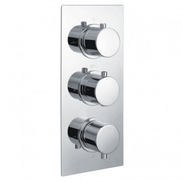 RAK Round 3 Outlet 3 Handle Thermostatic Concealed Shower Valve Chrome