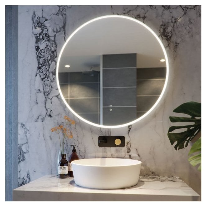 RAK Ceramics RAK Scorpio Round Illuminated LED Mirror with Switch and Demister Pad 800mm x 800mm