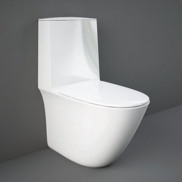 RAK Sensation Close Coupled Fully BackToWall Rimless Toilet With Cistern and Soft Close Seat White