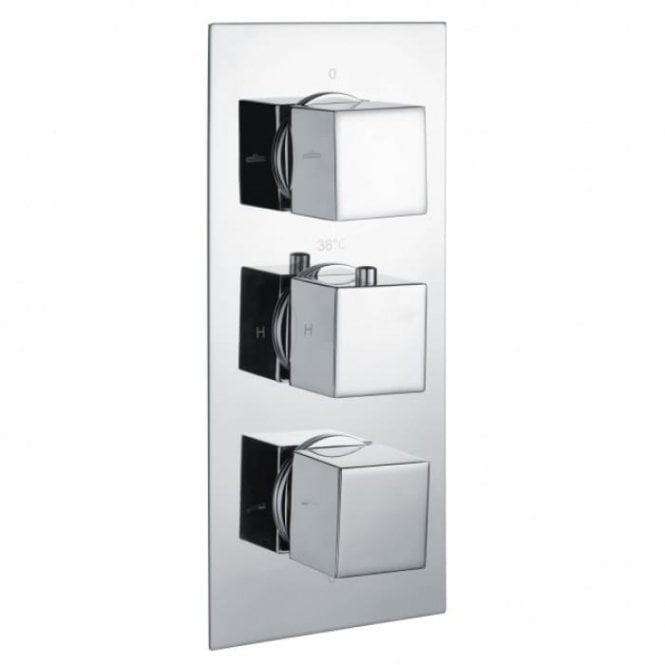 RAK Ceramics RAK Square 2 Outlet 3 Handle Thermostatic Concealed Shower Valve