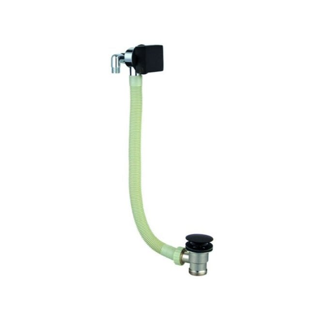 RAK Ceramics RAK Square Overflow Bath Filler Tap with Waste Matt Black