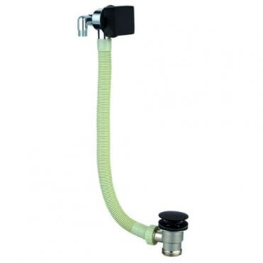 RAK Square Overflow Bath Filler Tap with Waste Matt Black