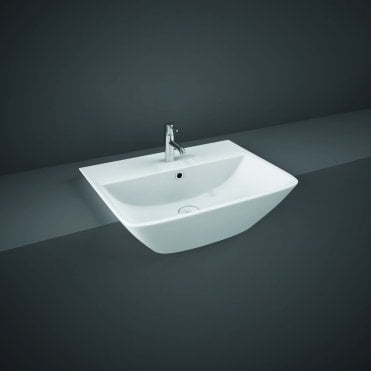 RAK Summit 500mm Semi Recessed Basin 1 Tap HoleAlpine White
