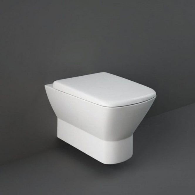 RAK Ceramics RAK Summit Rimless Back To Wall Toilet With Soft Close Seat Alpine White