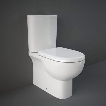 RAK Tonique Fully Back to Wall Close Coupled Toilet With Cistern and Soft Close Seat White