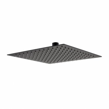 RAK Ultra Slim Air Induction Square Shower Head 250mm Wide Black