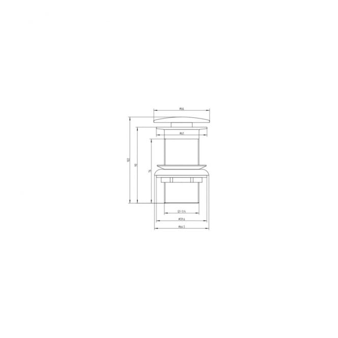 RAK Ceramics RAK UnSlotted Click Clack Basin Waste Chrome