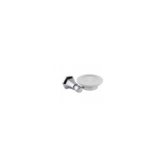 RAK Ceramics RAK Washington Art Deco Ceramic Soap Dish and Holder Chrome/White