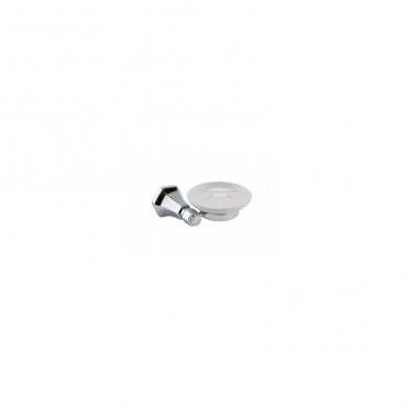 RAK Washington Art Deco Ceramic Soap Dish and Holder Chrome/White
